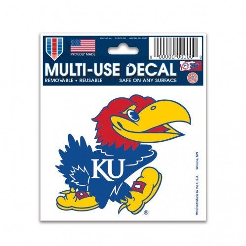 Wincraft NCAA Kansas Jayhawks 3x4 Multi Use Decal, One Size, Team Color